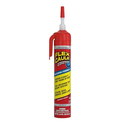 Flex Caulk Silicone Waterproof Sealant, Clear, 6.5 oz, 1-Pack - style: Silicone, Clear, 6.5 oz, 1-Pack