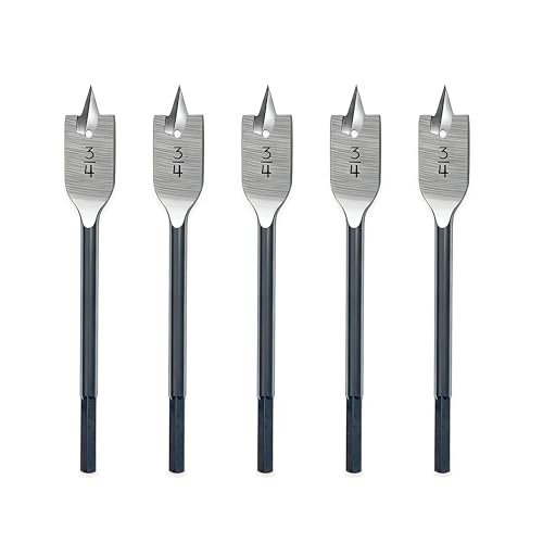 3/4in Spade Drill Bit Set,5 Pcs Paddle Flat Bit for Wood - size: 3/4in（5pcs）