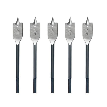 3/4in Spade Drill Bit Set,5 Pcs Paddle Flat Bit for Wood - size: 3/4in（5pcs）