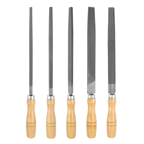 HARFINGTON 5pcs Metal File Set 8" Fine Teeth High Carbon Steel Hand File - size: 8 Inch, style: Fine Teeth