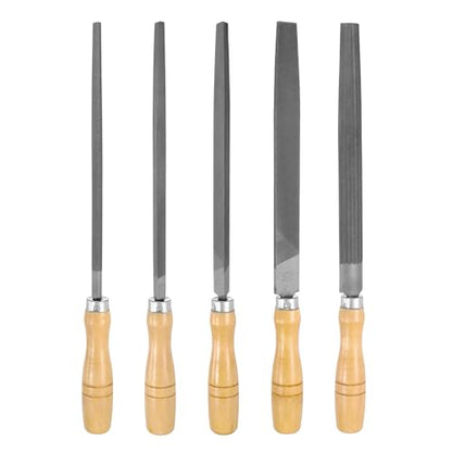 HARFINGTON 5pcs Metal File Set 8" Fine Teeth High Carbon Steel Hand File - size: 8 Inch, style: Fine Teeth