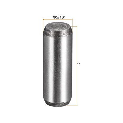 uxcell 5/16-Inch x 1-Inch Dowel Pins, Heat Treated Alloy Steel for Extra Hardness, Bright Finish and Accurate Alignment 5pcs - size: 5/16-Inch x 1-Inch