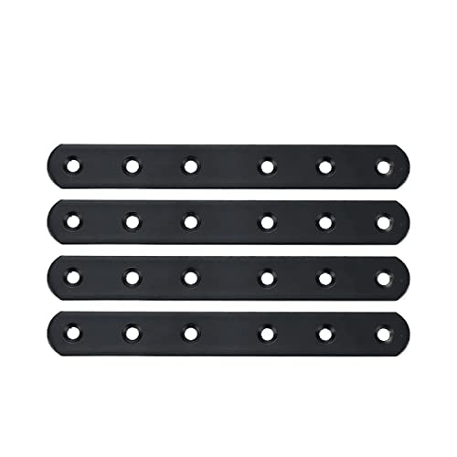 Straight Braces 6.3-inch Long Black Repair Plate Brace Mending Plate -4pcs - size: 6.3" x 0.8"