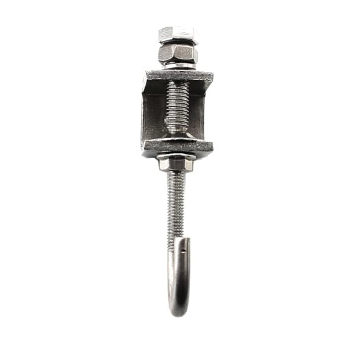 6Pcs I Beam Clamps with Hooks; C Clamp Hook Stainless Steel; Pipe Clamp Hooks for Hanging; Bolt Clamp Hook for Use Slotted Angle in Galvanized