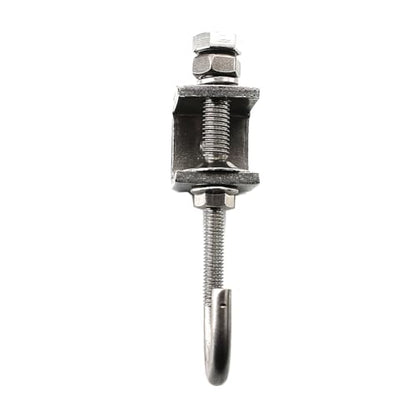 6Pcs I Beam Clamps with Hooks; C Clamp Hook Stainless Steel; Pipe Clamp Hooks for Hanging; Bolt Clamp Hook for Use Slotted Angle in Galvanized