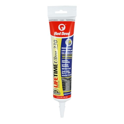 Red Devil 0705 Lifetime Ultra Premium Elastomeric Acrylic Latex Sealant, 5.5 oz., Clear, 1 Pack - color: Clear, size: 5.5 oz, style: Pack of 1