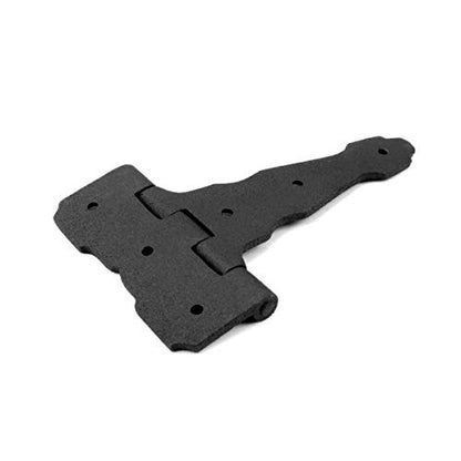 Renovators Supply Manufacturing T Strap Gate Hinges with Hardware 4 1/2 in. Black Rust Resistant Cast Iron Flush Mount Heavy Duty Gate Hinges - size: 4.5 inches - Pack of 1