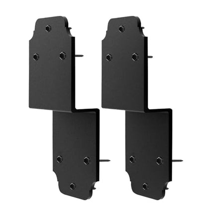 2packs Heavy Duty Pergola Brackets Black Z Bracket ,6" Steel Angle Joist Tie, Post to Beam Connectors Repair Hardware for Wood DIY Projects Deck Framing Construction Fence Repair - size: 2packs-Z Bracket