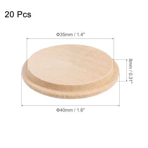 uxcell Wood Hole Plugs, 20 Pcs 40x35mm Wood Button Top Plugs Round Head Hardwood Furniture Plugs Screw Hole Plugs for Furniture Tables Chairs Cabinetry Crafts Projects - size: 40x35mm