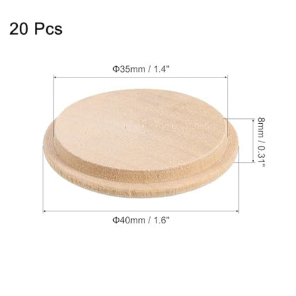 uxcell Wood Hole Plugs, 20 Pcs 40x35mm Wood Button Top Plugs Round Head Hardwood Furniture Plugs Screw Hole Plugs for Furniture Tables Chairs Cabinetry Crafts Projects - size: 40x35mm