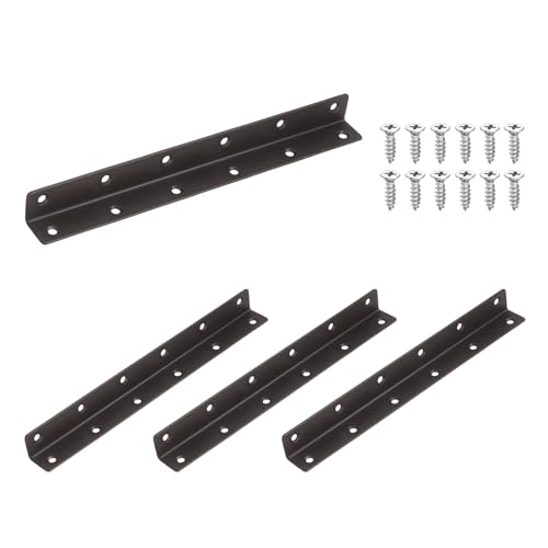 uxcell 4pcs L Brackets Stainless Steel Corner Braces (11"x1"x1" Bronze)