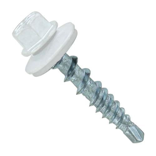 ST Fastening Kwikseal Woodbinder Metal Roofing Screws #10 x 1 - color: Bright White, size: #10 x 1"