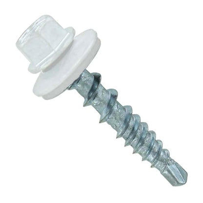 ST Fastening Kwikseal Woodbinder Metal Roofing Screws #10 x 1 - color: Bright White, size: #10 x 1"