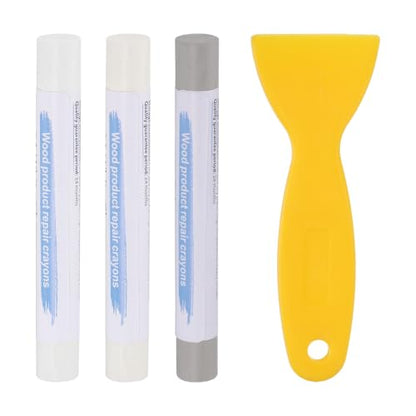 PATIKIL 3Pcs Wood Furniture Repair Markers with Scraper, 3 Colors-4 - color: White/Warm White/Light Luxury Gray