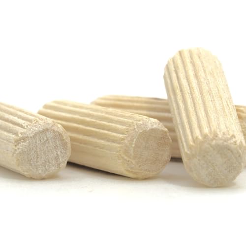 ReplacementScrews Wooden Dowels Compatible with IKEA Part 101349 (Pax Wardrobe, VEDBO Chair, BLÅFJÄLLET Bed Frame) Fluted Wood Dowel Pins (Pack of 4)