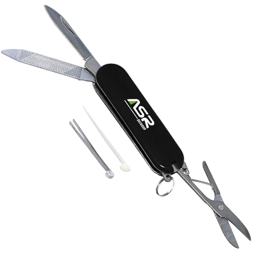 ASR Outdoor Mini EDC Small Pocket Knife Multi Tool - LOGO Black - color: Black