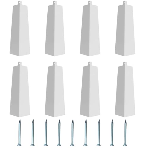 8 PCS Aluminum Siding Corners 8 inches,Outside Siding Corner Caps with Nails,Easy Installation for Wooden House,Mobile House