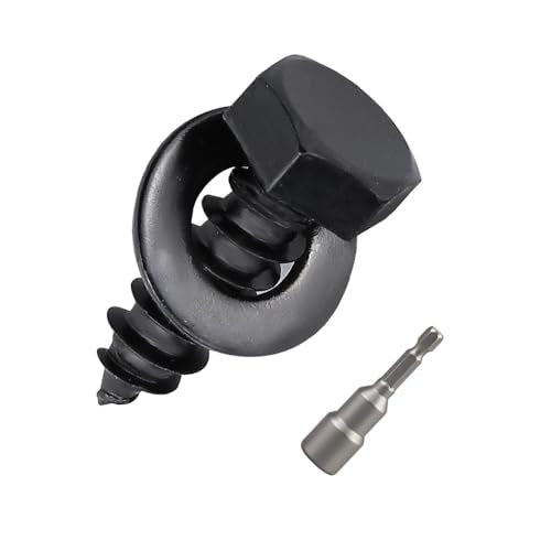 12-Sets 3/8 x 1-1/4" Black Hex Head Lag Screws & Flat Washers, Heavy Duty Wood Lag Screws, 304 Stainless Steel (18-8), 3/8" Bolt - size: 3/8 x 1-1/4