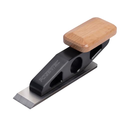 POWERTEC Chisel Plane with Flat Blade – Compact Edge Trimming Tool for Woodworking, Plug Trimming, Joinery Cleanup – Includes Wrench (72162)