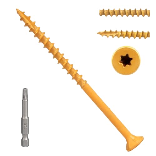 Deck Screws 3 Inch, Wood Screws #9×3", 100 Pcs, Tan - size: #9×3"