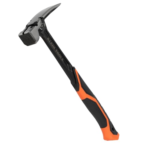 Klein Tools H80922SM Milled Face Framing Hammer with Straight Claw, 22-Ounce Forged Steel, Magnetic Nail Starter and Extra-Large Squared Strike Face - size: 22 oz, style: Steel Handle