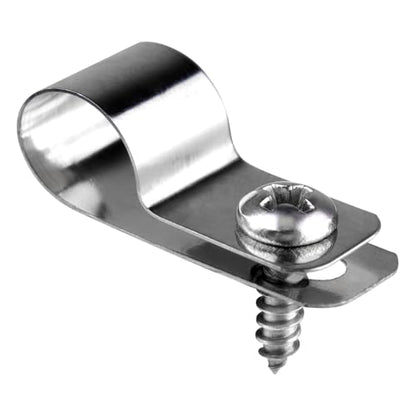 100 Pcs Fence Wire Clamps Stainless Steel Fencing Mounting Clips with 100 Pcs Stainless Steel Screws for 2-6 Gauge Welded Wire to Wood, Metal or Vinyl Fence (100pcs(2-6 Gauge))