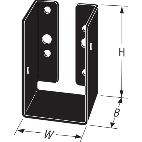 Simpson Strong-Tie Outdoor Accents ZMAX, Black Light Joist Hanger for 2x4 (Pack of 12)