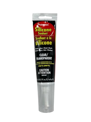 Clear Silicone Sealant – KK0322 | 2.7 oz Tube | Waterproof & Flexible | High Temp Rated to 450°F (232°C) | For Metal, Glass, Wood & Plastic