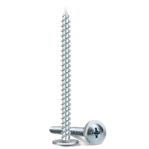 Truss Head Wood Screws #8 x 2 Inch, 50PCS, FIXLINK Self Tapping Screws - color: Silver, size: #8 x 2"