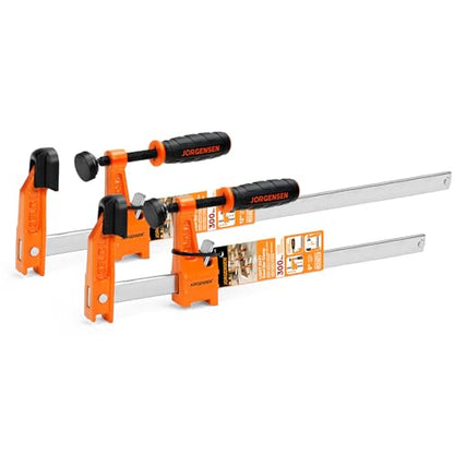 Jorgensen 2-Pack Steel Bar Clamp Set, Light Duty F-Clamp, 8-Inch & 12-Inch - size: 8 Inch & 12 Inch Light Duty