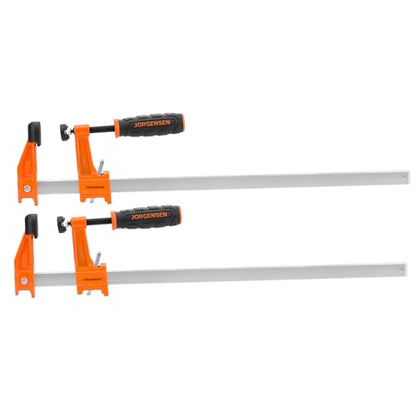 Jorgensen 18" Medium-Duty Steel Bar Clamp Set, 600 lbs Load Limit, 2-Pack - size: 18 Inch Medium Duty