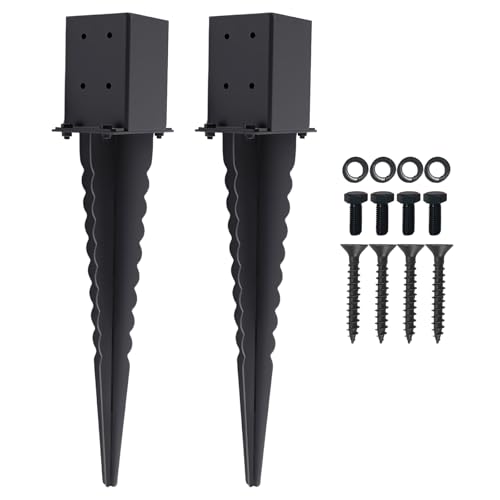 2 Pcs 22" 4"x4" Fence Post Anchor Ground Spike (Fit 3.6"x3.6") Post - size: 2 Pcs