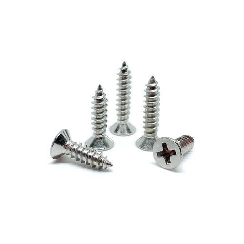 Stainless Steel Wood Screws 3/4" 280PC Phillips Flat Head Rust Resistant Screws for Cabinets Furniture Deck Indoor Projects - size: SS6KA-N19 (280pcs)