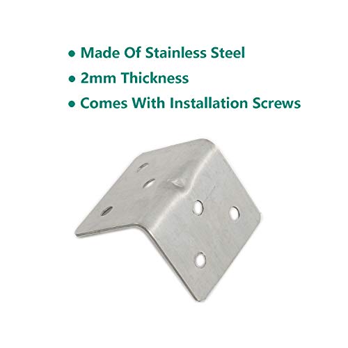 Heavy Duty Stainless Steel Corner Braces L Shape Brackets,ULIFESTAR 90 Degree Joint Right Angle Bracket Fastener for Wood Shelves Dressers Chairs with Screws 8 Pack (6 Holes 38 x 30mm/1.5 x 1.2'') - size: 6 Holes 38 x 30mm/1.5 x 1.2''