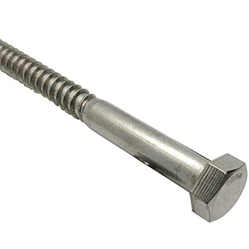 1/4" x 2.5" 304 Grade Stainless Steel lag Screws, Hex Head Fasteners, Stainless Steel Screw. Use as Construction, Wood, Metal, lag Screw or mounting Screws Fasteners Lag Bolts (25)