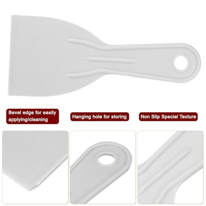 HARFINGTON 10pcs Putty Scraper 3" Width 2mm Thin Flexible Plastic Putty Knives for Taping Drywall Spreading Painting Wall Scratching Gray - size: 3"