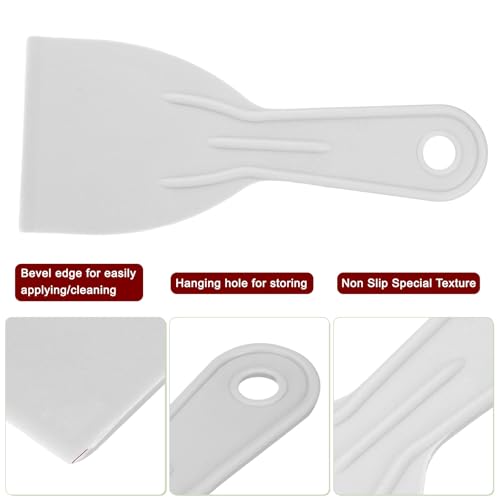 HARFINGTON 5pcs Putty Scraper 3" Width 1.7mm Thin Flexible Plastic Putty Knives for Taping Drywall Spreading Painting Wall Scratching Gray - size: 3"