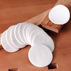 Finishing Pads, Cotton, 12 Pack, 3" x 3/16" Thick, Fine Grit, Compatible with Wood, Plastics, Composites