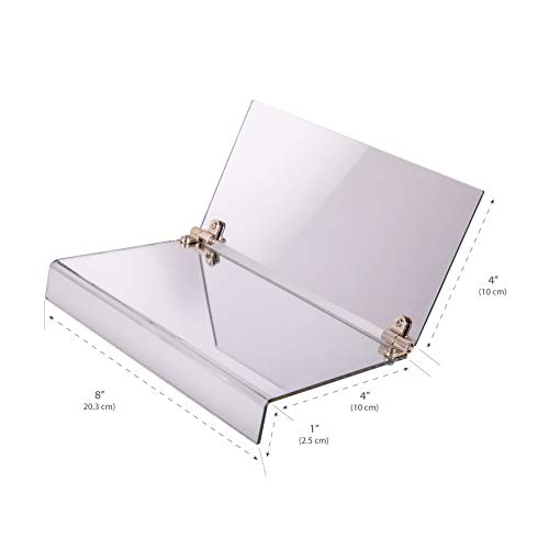 EARTHLITE Adjustable Face Down Mirror - Supports Vitrectomy, Retinal Detachment & Macular Hole Recovery, Silver, Standard,4"L x 8"W