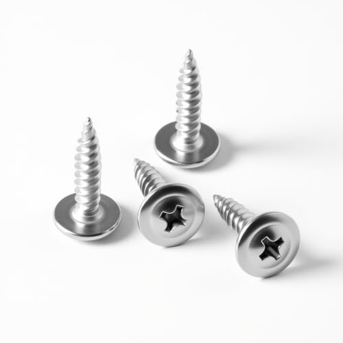 #8×1-1/2'' (100 Pack) Truss Head Wood Screws Quick Metal Self-Tapping Screws 410 Stainless Steel - size: #8×1-1/2''
