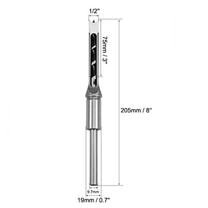 uxcell Square Hole Drill Bit, 1/2" High-Carbon Steel Hollow Chisel Mortise Power Tool for Woodworking - size: 1/2 in