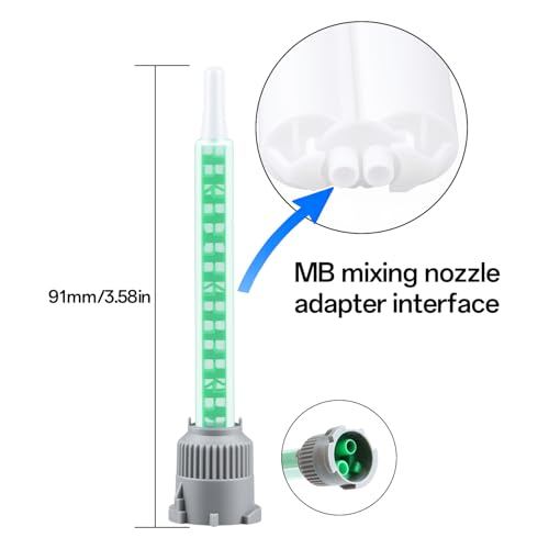 25 Pieces Epoxy Adhesive Mixing Nozzle Tip Static Mixing Nozzle Resin Mixer Adhesive Gun for AB Two-Component Cartridges 50ml/3.6in(1:1/1:2Ratio)