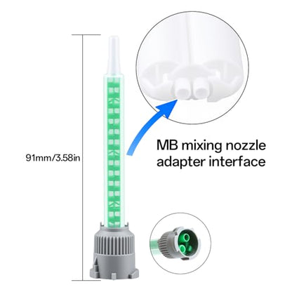 25 Pieces Epoxy Adhesive Mixing Nozzle Tip Static Mixing Nozzle Resin Mixer Adhesive Gun for AB Two-Component Cartridges 50ml/3.6in(1:1/1:2Ratio)