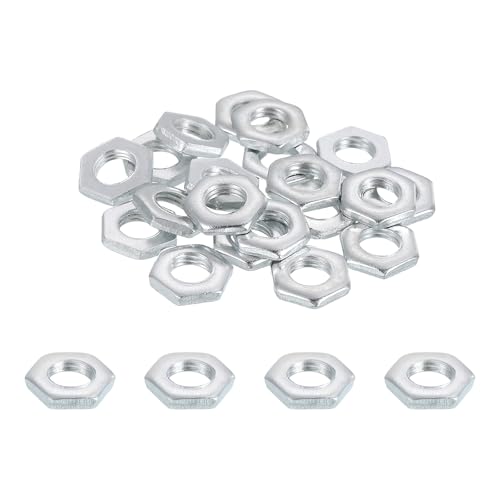 PATIKIL M6x0.75x2mm Steel Hex Nuts, 25Pcs Metric Fine Thread Carbon Steel Zinc Plated Finished Hardware Screw Nuts Fasteners for Machinery Manufacturing, Industrial Use, 10mm Width - size: M6x0.75x2mm