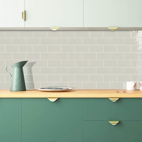 STICKGOO 10-Sheet Subway Tile Peel and Stick Backsplash, Self Adhesive Vinyl Wall Tiles, Stick on Backsplash for Kitchen and Bathroom(Thicker Design) - color: Light Coffee