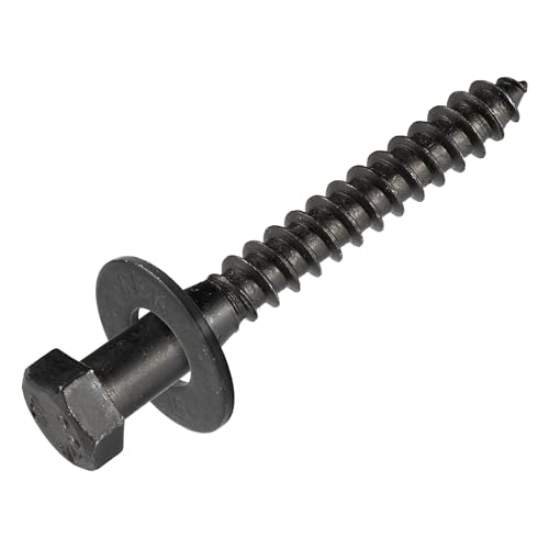 5/16 x 2-1/2 (50 Pack) Lag Screw Kit, 50 Screws and 50 Washers, Ceramic Black Ruspert Coating for Exterior Use, Meets ASTM A307 and ASME B18.2.1, Industrial/Commerical Grade by Makers Bolt - size: 5/16 x 2-1/2