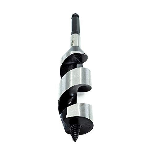 Benchmark Abrasives 1-1/2 Inch Auger Drill Bit for Woodworking, 7/16” Hex Shank Tool for Smooth, Clean Cuts Hole Carbon Steel Hole Cutter Drill Bit for Drilling on Soft & Hard Wood, MDF, Plywood - size: 1-1/2"