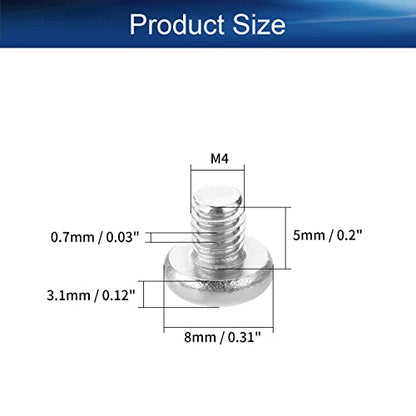 30Pcs M4-0.7 x 5mm Pan Head Phillips Machine Screws - size: M4 x 5mm