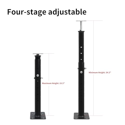 4-Pack House Floor Jacks, 19–35 Inch Adjustable Steel Posts, Black - color: Black(4 Pack), size: 19"-35"