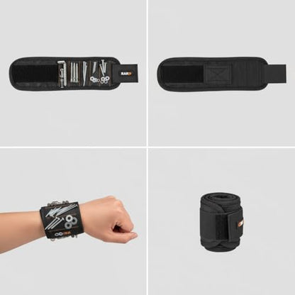 Magnetic Wristband 15 Strong Magnets Handyman Tool OS - color: Red